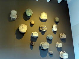 precolumbian sculpted stone heads