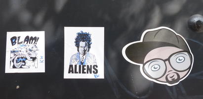 Stickers on a wall