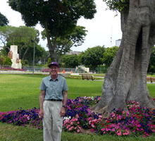 Me at park, with tree appearing to grow out of my head