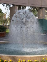 Spherical fountain at entrance to Central Park