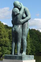 Man and woman embracing