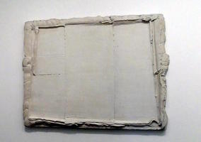White irregular frame on whte canvas