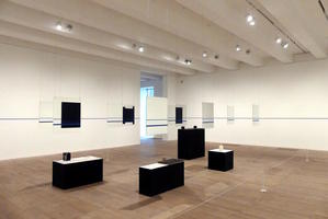 lines reflected in hanging mirrors