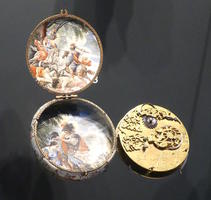 Pocket watch showing inner workings