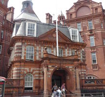 Red and White brick building entrance