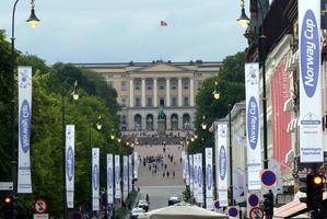 Imge down street showing front of royal palace