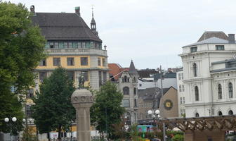 Various 1900s-style buildings