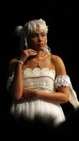 Woman in white formal dress