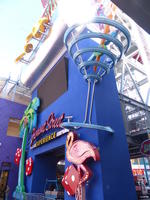 Pink flamingo and martini glass at base of Slotzilla