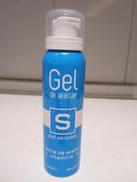 Blue shaving cream can