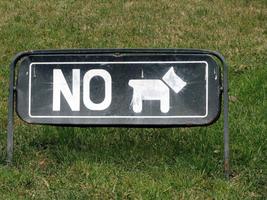 NO followed by icon of a small terrier dog.