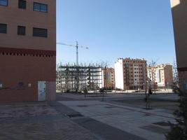 Construction crane and skeleton of an apartment building