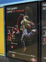 Dancer in foreground, subway line showing dancer's movement in background. Text reads “We like how you move”