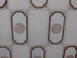 Brown tiles with spirograph-style design