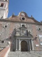 Stonework at front of old brick church
