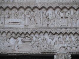 Relief work showing religious scenes from bible