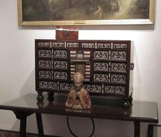 Bust of bishop on table