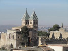 Long view of old towers at city gate
