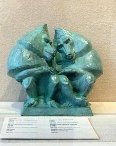 two baboons gazing at-each other