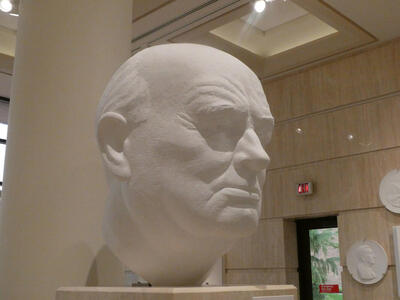 large head of winston churchill