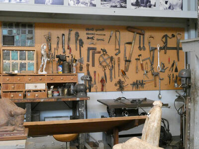 tools in artists studio