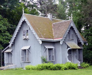 old style gray house