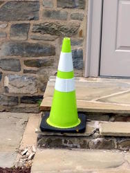green traffic cone