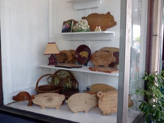wooden pigs