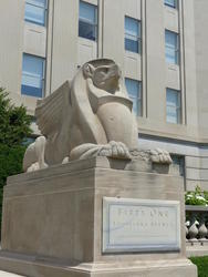 sphinx like sculpture