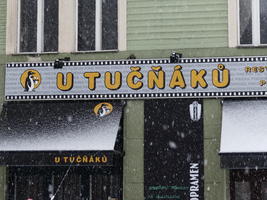 Sign at a tavern “U Tučňaků” (Chez Penguin)