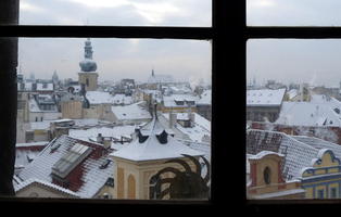 View out tower window about halfway up