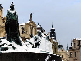 Closeup of statue in Staroměstka Námestí