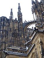 Cathedral spires with arched buttress