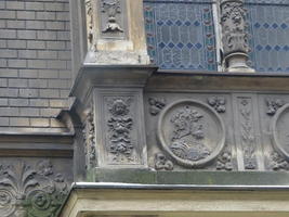 Relief work on upper floor of building