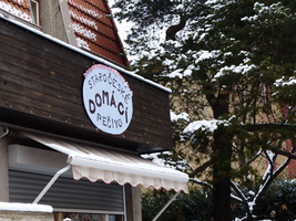 Sign on house: Old Czech home-made pastry