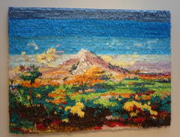 Popocatepetl e Iztaccihuatl vistos desde Atlixco, after Jose Maria Velasco (Justin Favela, 2016) Mountains in background of landscape