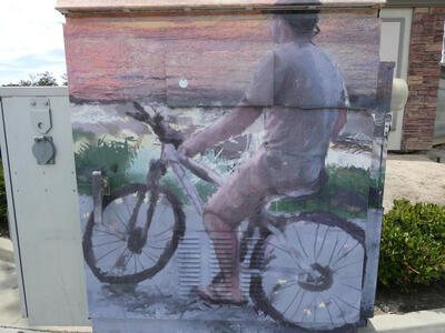 Man riding bicycle