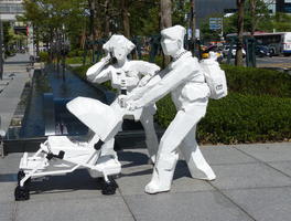 blocky statues family