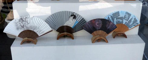 japanese fans in store window