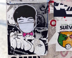 manga style man on sticker
