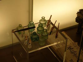pens and ink bottles