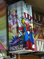 uncle sam clown with blonde woman