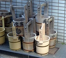 wooden buckets