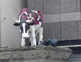 painted cow statue