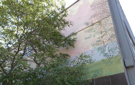 real and painted trees