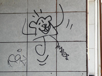 smiling animal graffiti