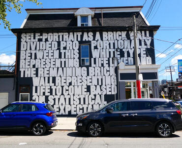 self portrait brick wall