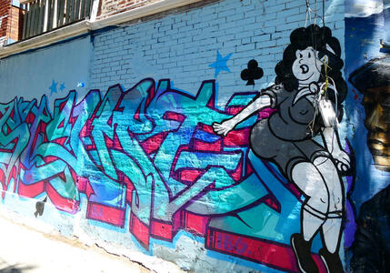 woman in shorts and sneakers