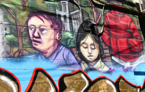 man girl boy in hoodie