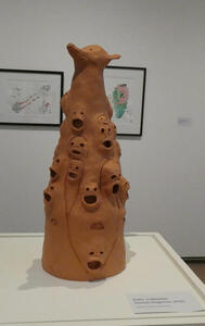 abstract with faces